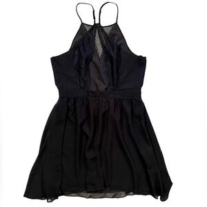 BCBGeneration Black Lace Cut Out Back Mini Shift Dress Size 10 NWT